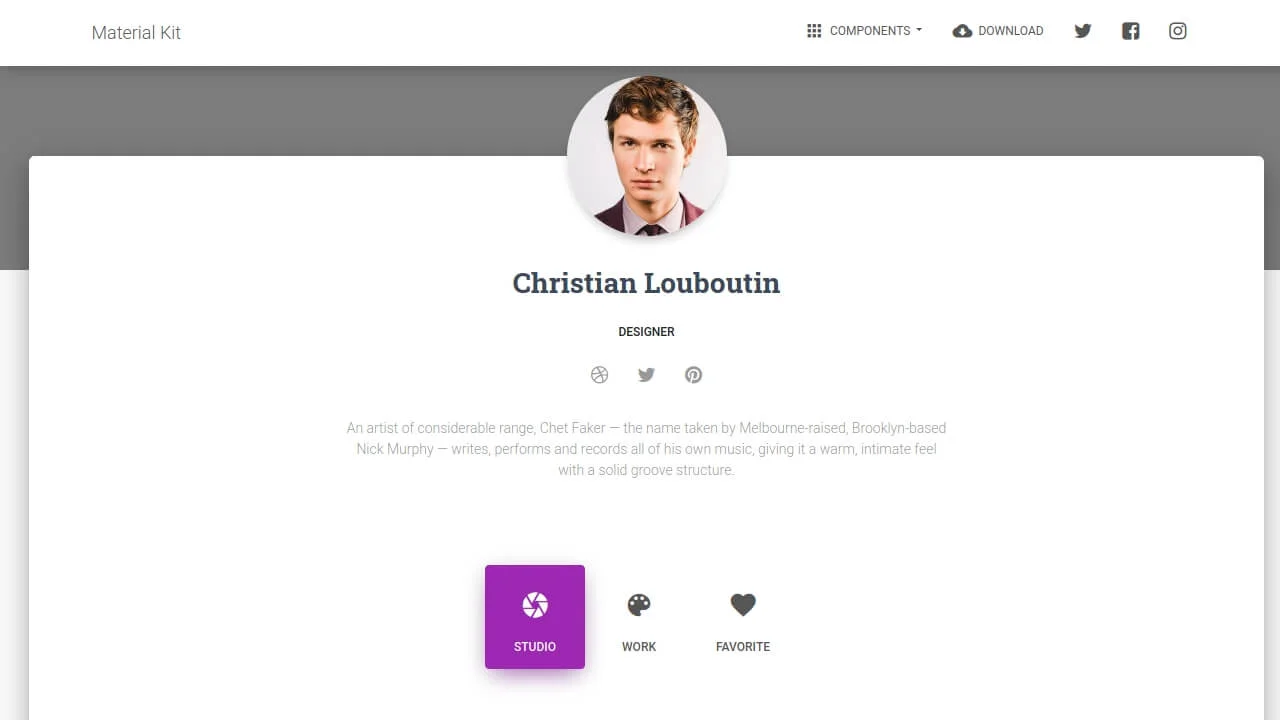 Bootstrap Profile Page
