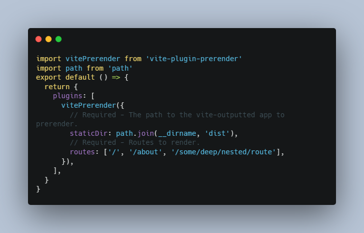 Flexible, framework-agnostic static site generation for sites and SPAs built with Vite