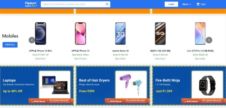 Flipkart Clone using MERN Stack with proper File Structure and also follow MVC architecture