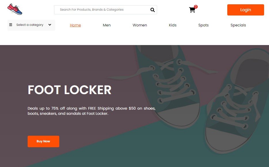 Foot Locker - An online store specialized in selling shoes of all kinds