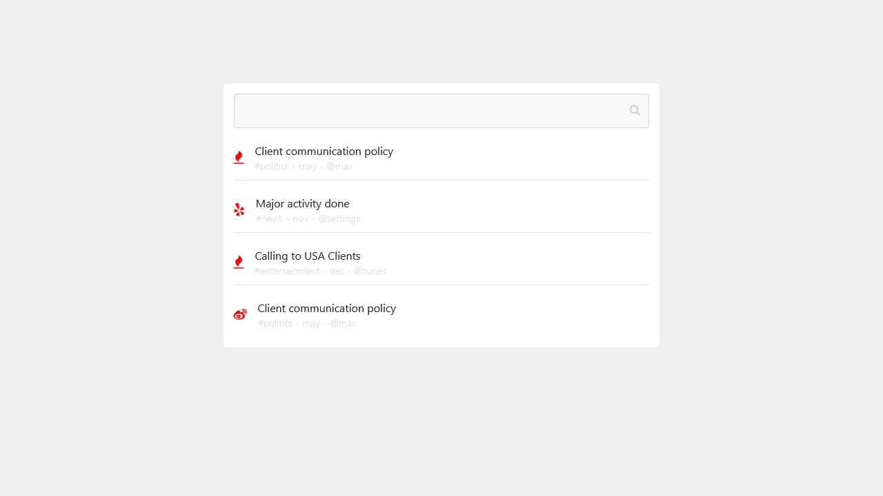 Bootstrap 5 List with Search Inputs