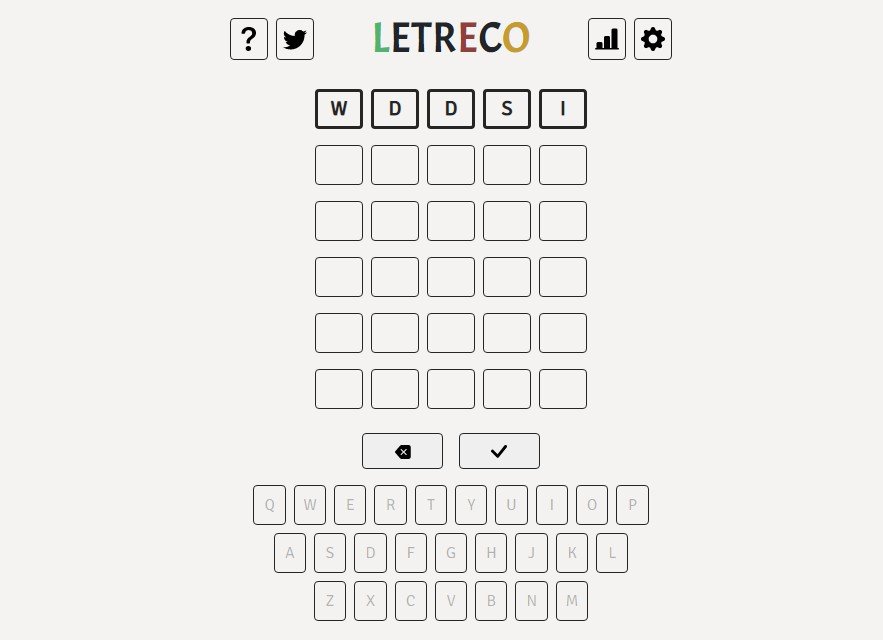 A daily word guessing game. Unofficial Brazilian version of Wordle