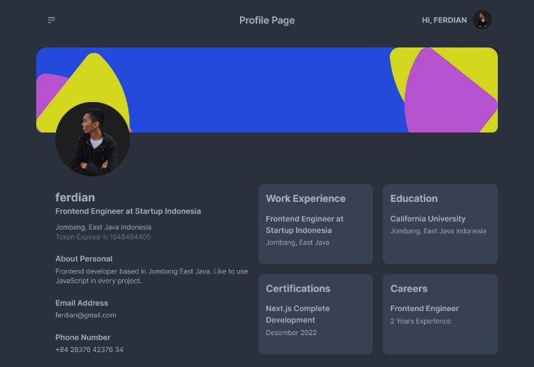 Frontend Build with React Next.js for view Service User with Express