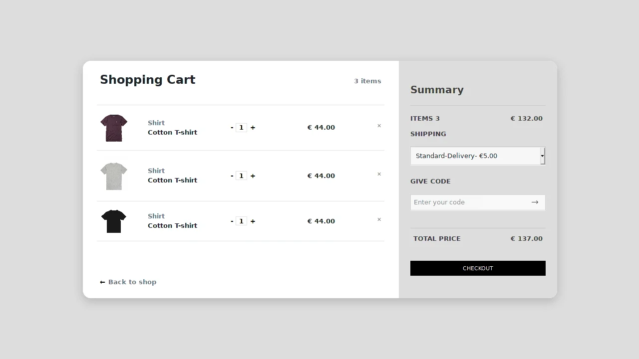 Bootstrap 4 Ecommerce Shopping Cart