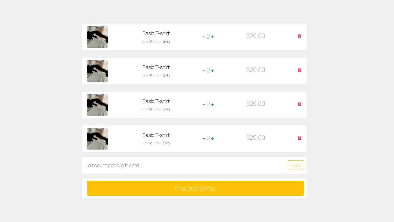 Bootstrap 4 Ecommerce Shopping Cart