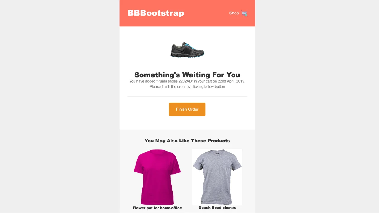 Bootstrap 4 Shopping Cart