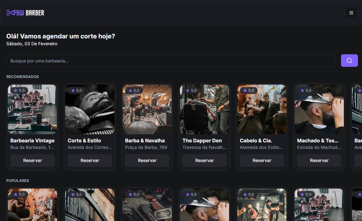 FSW Barber - A Barber shop reservation App using next.js
