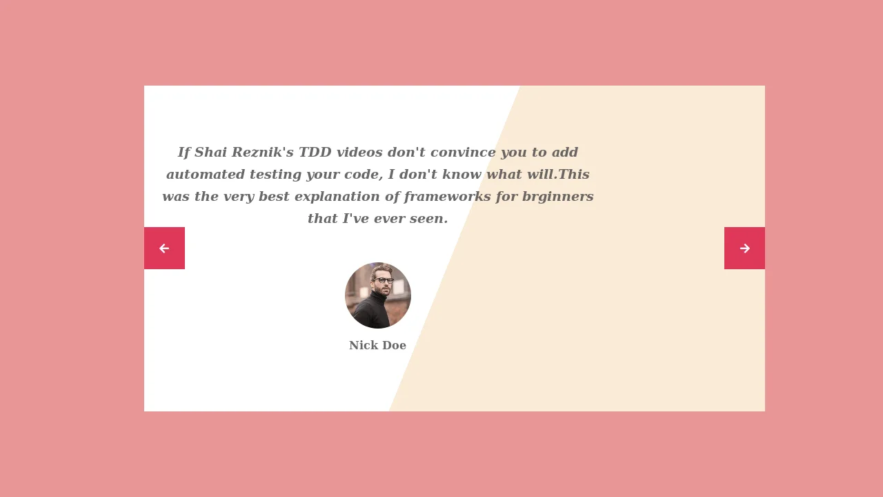 Bootstrap 4 Testimonials Auto Slider