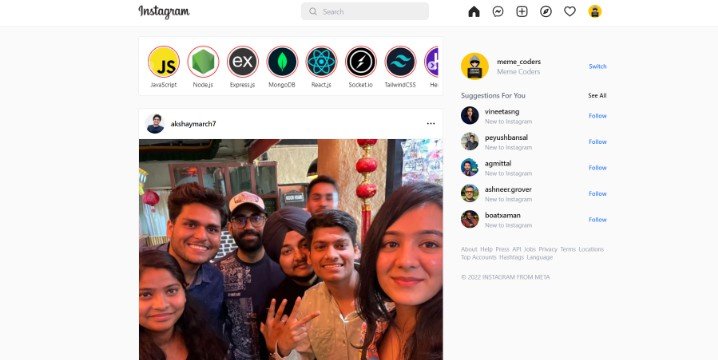 Full-Stack Instgram Clone using MERN Stack and Socket.io