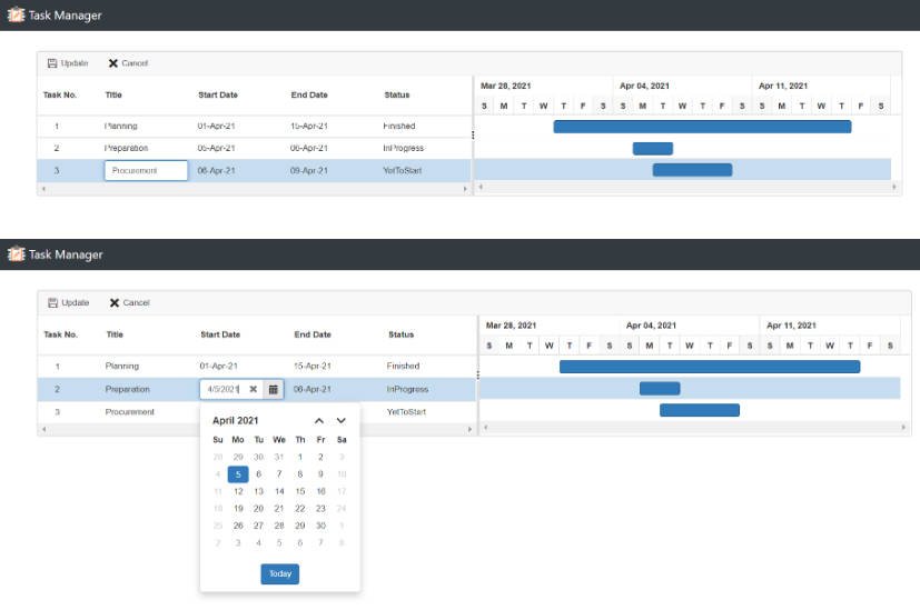 Gantt Chart Task Manager with React
