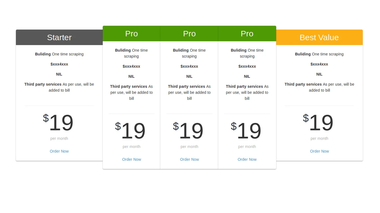Responsive Price Table