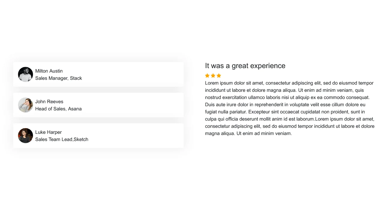 Bootstrap 5 Vertical Collapsible Testimonials