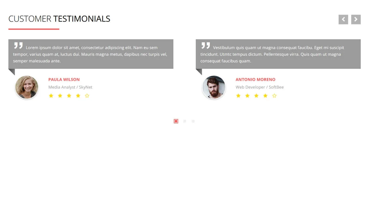 Bootstrap Client Testimonial Slider