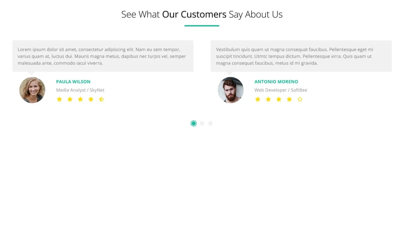 Bootstrap Speech Bubble Testimonial Carousel
