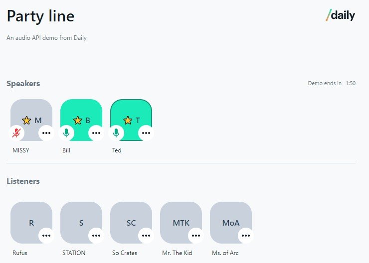 Party line: Audio-only demos for React, React Native, iOS, and Android