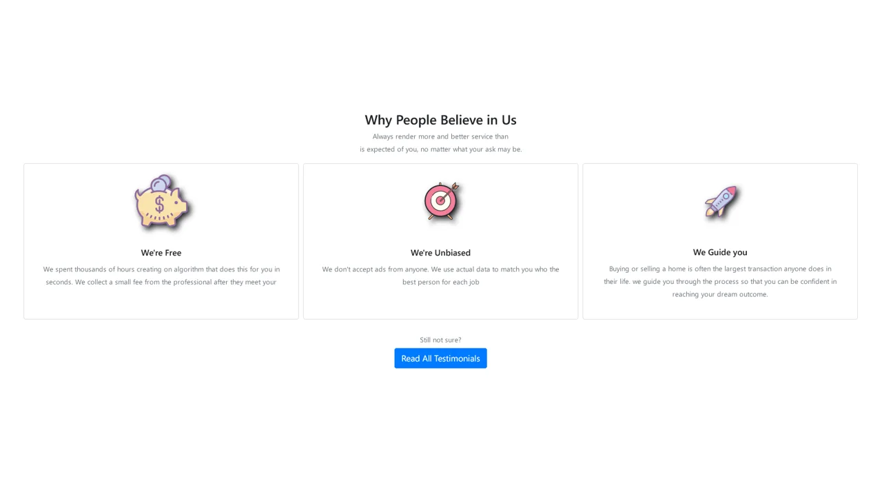 Bootstrap 4 Our Services Page Template