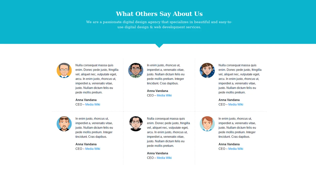 Bootstrap 4 Testimonials