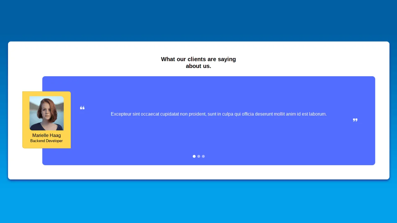 Bootstrap 4 Auto Carousel Testimonial