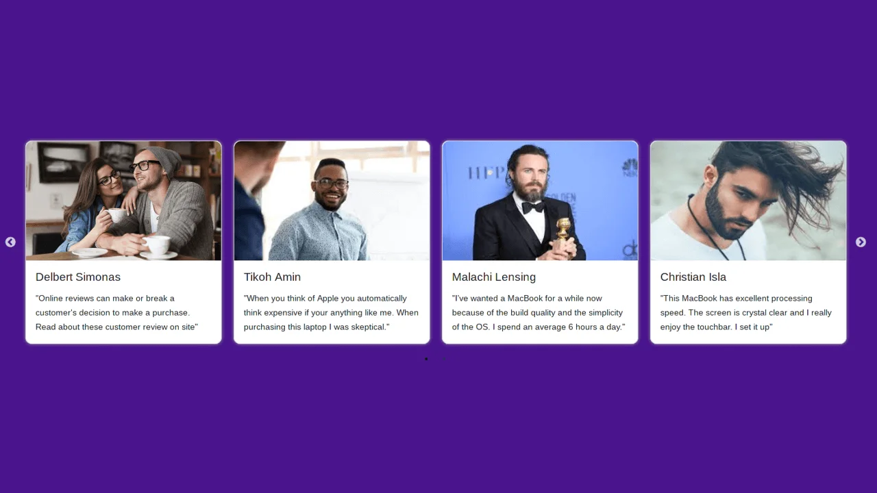 Bootstrap 4 Testimonial Carousel
