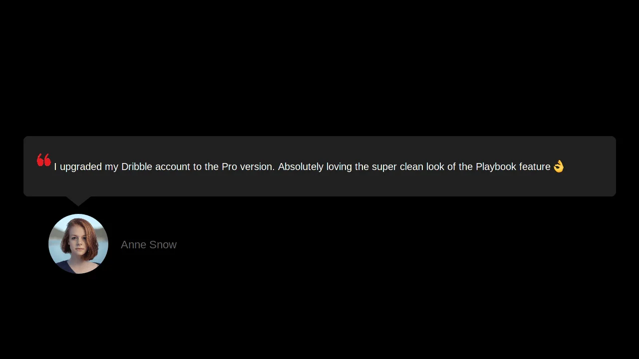 Bootstrap 4 Dark Themed User Testimonial