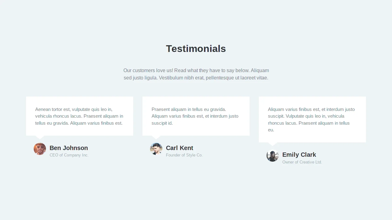 Bootstrap Testimonials