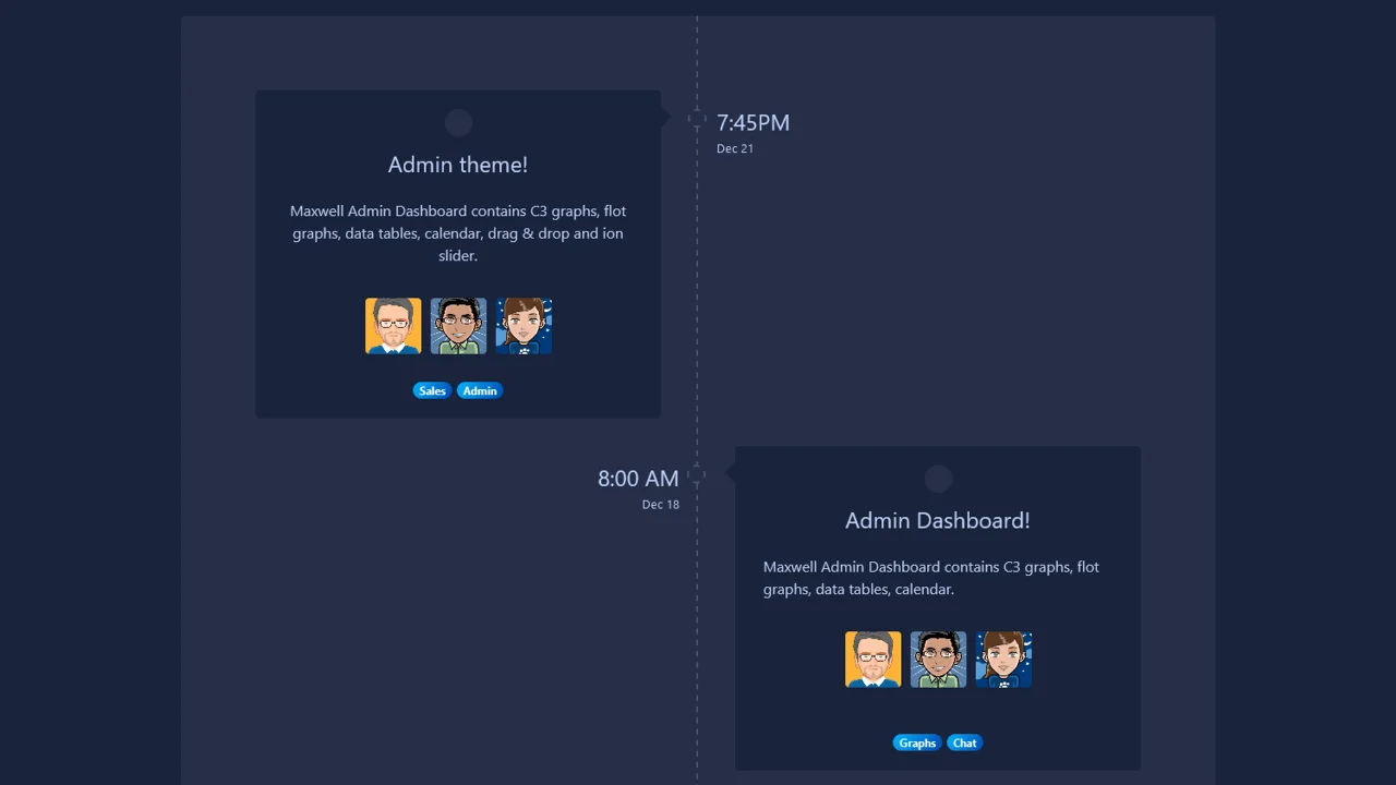 Bootstrap Dark Timeline