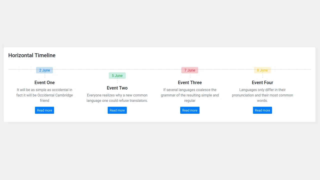 Simple Horizontal Timeline