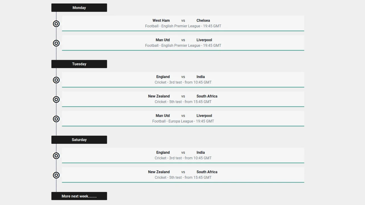 Bootstrap 4 Event Timeline