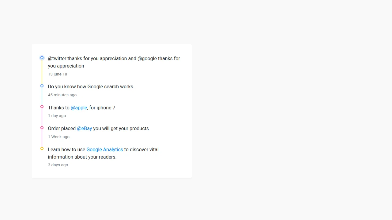 Bootstrap 4 Basic Timeline for Users Without Avatar
