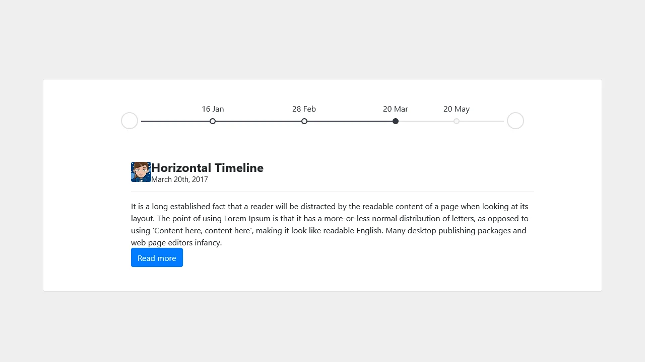 Bootstrap 4 Horizontal Timeline