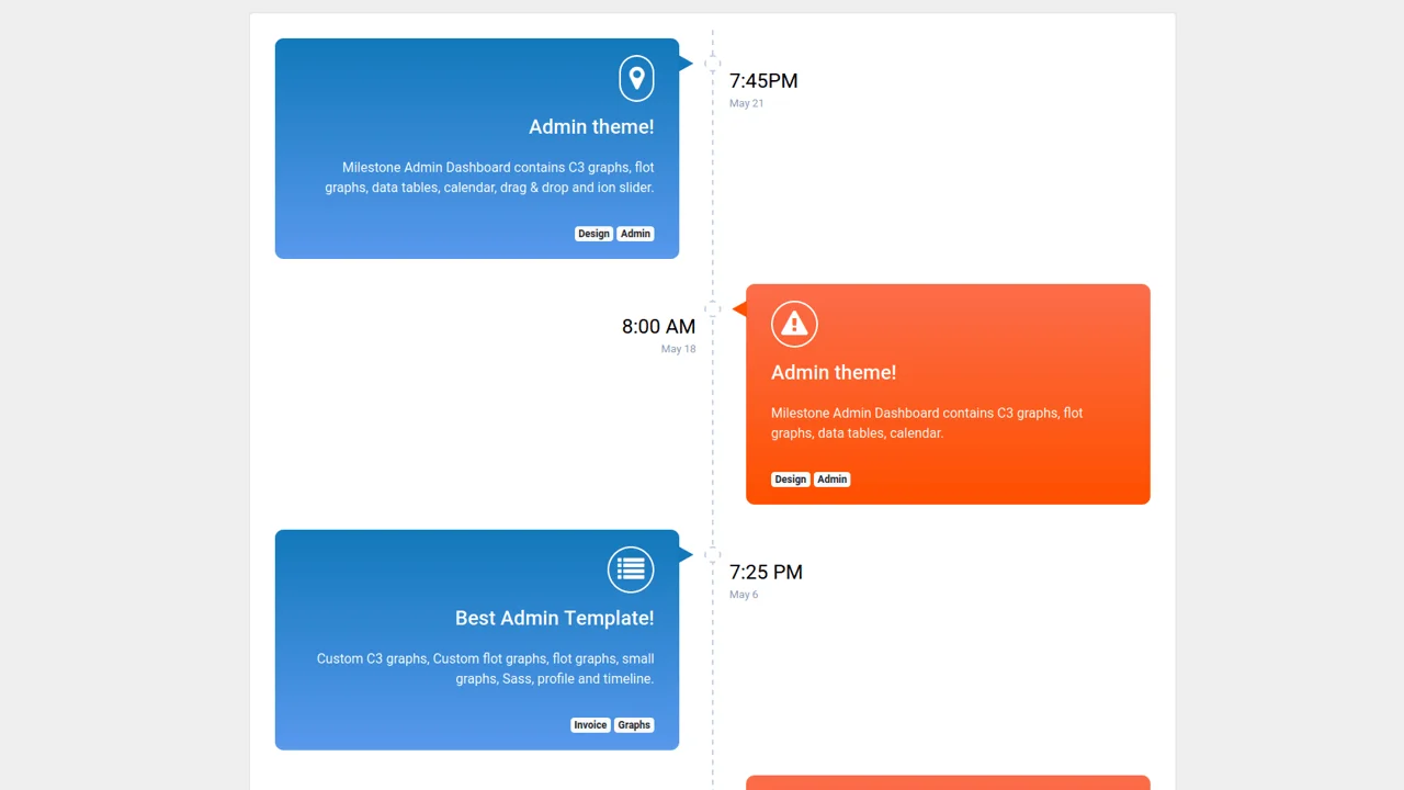 Bootstrap 4 Timeline Color Row