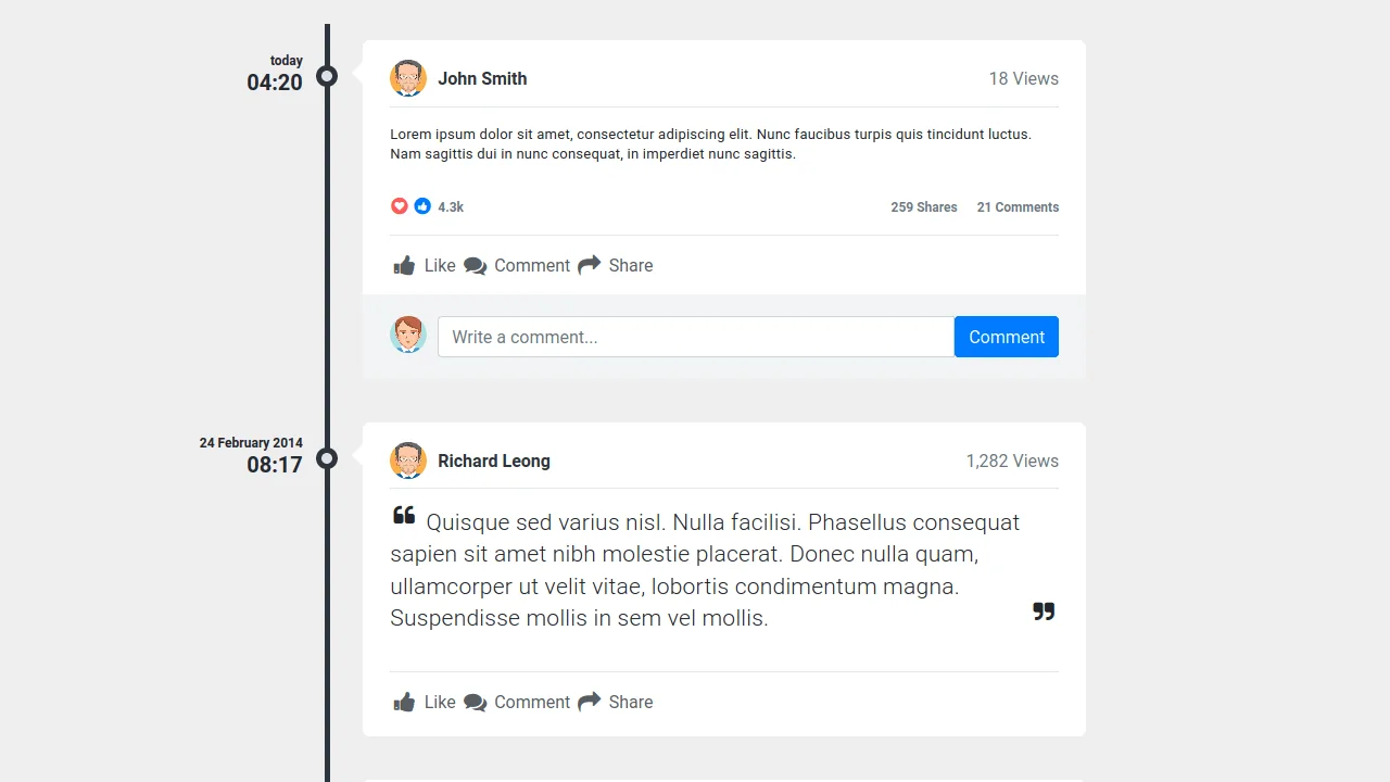 Bootstrap 4 Timeline