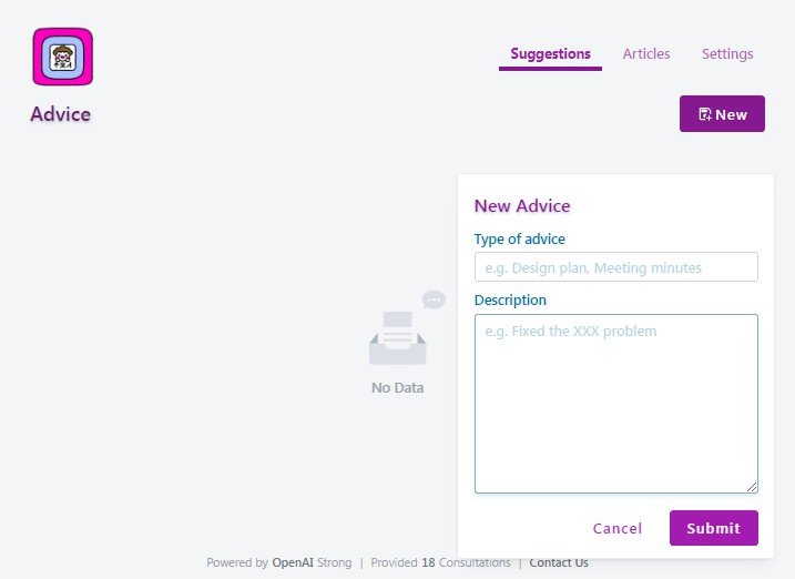 GiveAdvice - AI Advice Generator that aims to explore the capabilities of OpenAI's GPT-3 API
