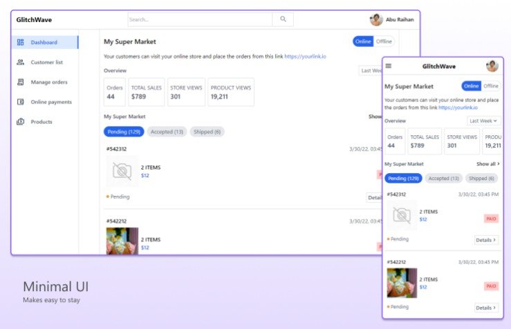 GlitchWave: An open-source frontend project that makes our life easy to work on the admin panel