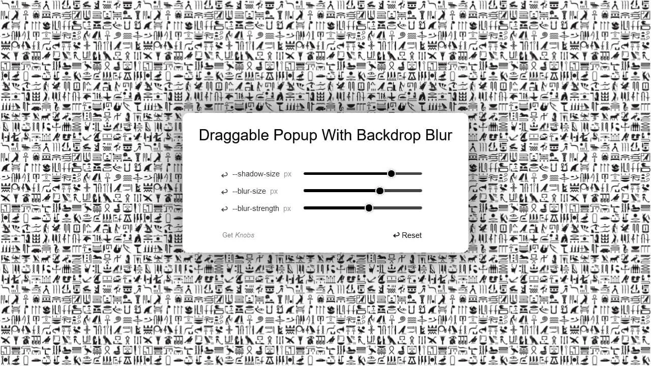 A Draggable Popup with Backdrop Blur in HTML & CSS