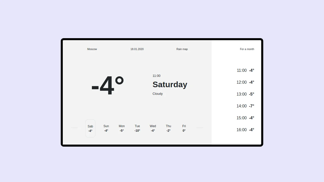 Bootstrap 4 Weather Report