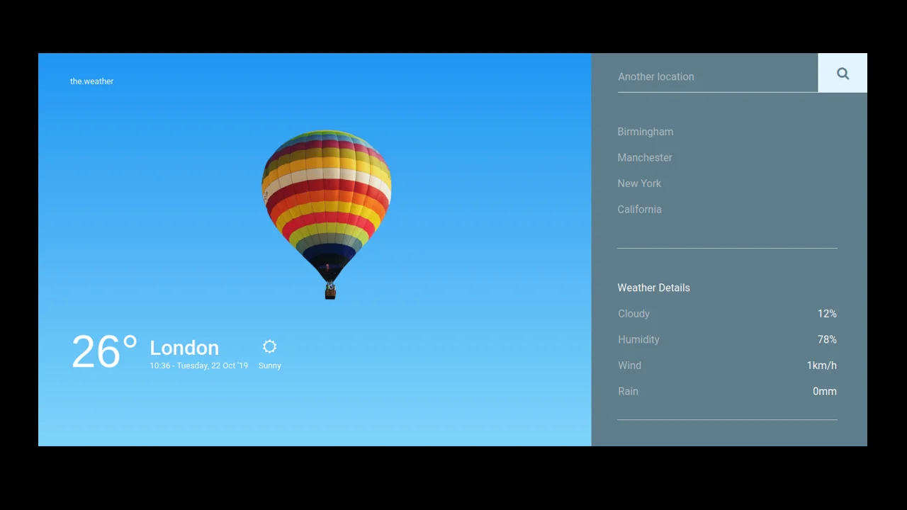 Bootstrap 4 Weather Report