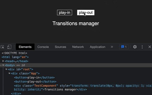 Handle and dispatch transition states from anywhere in the application