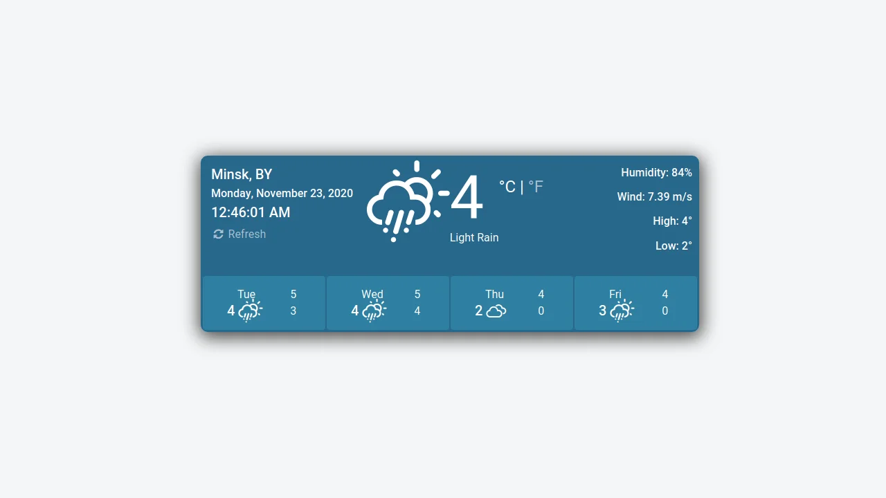 Bootstrap Weather App