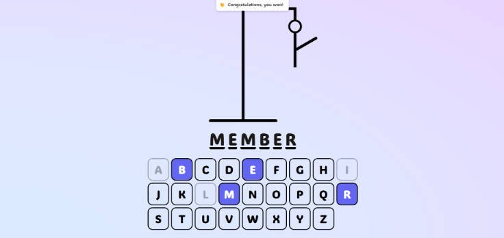 Hangman game made using Reactjs, TypeScript and Tailwind CSS