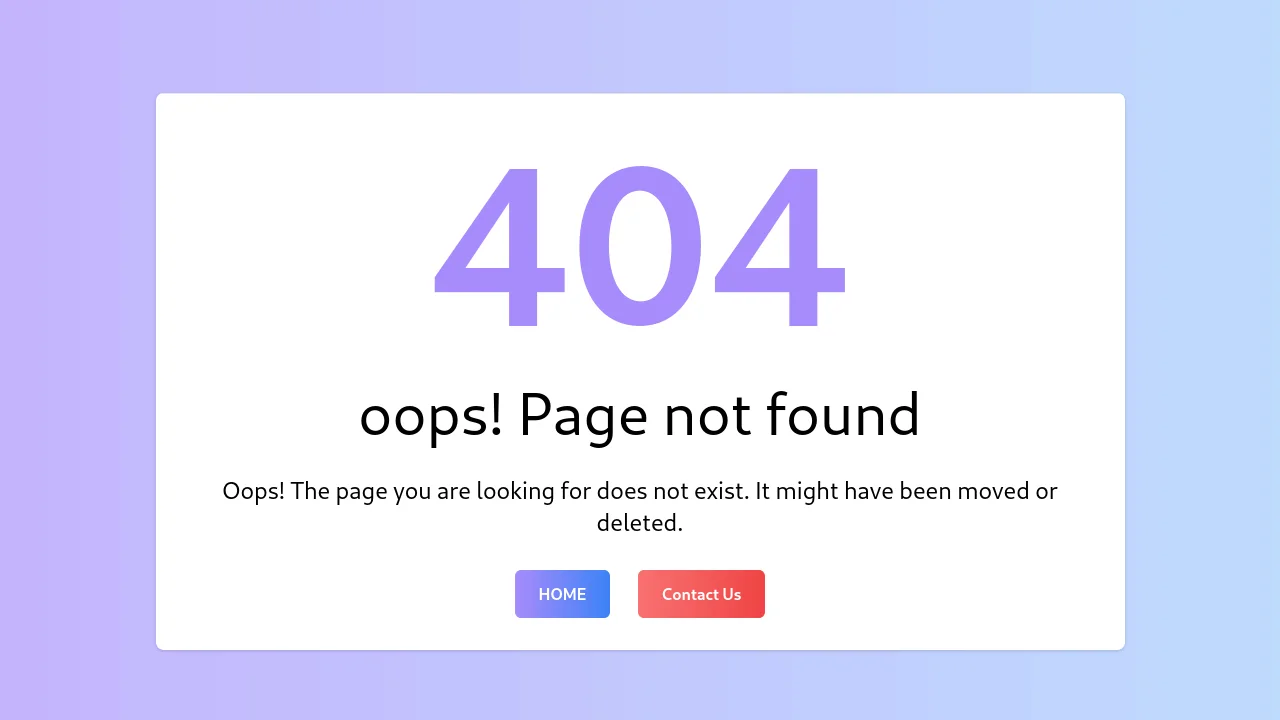 404 Error Page Design In Tailwind CSS