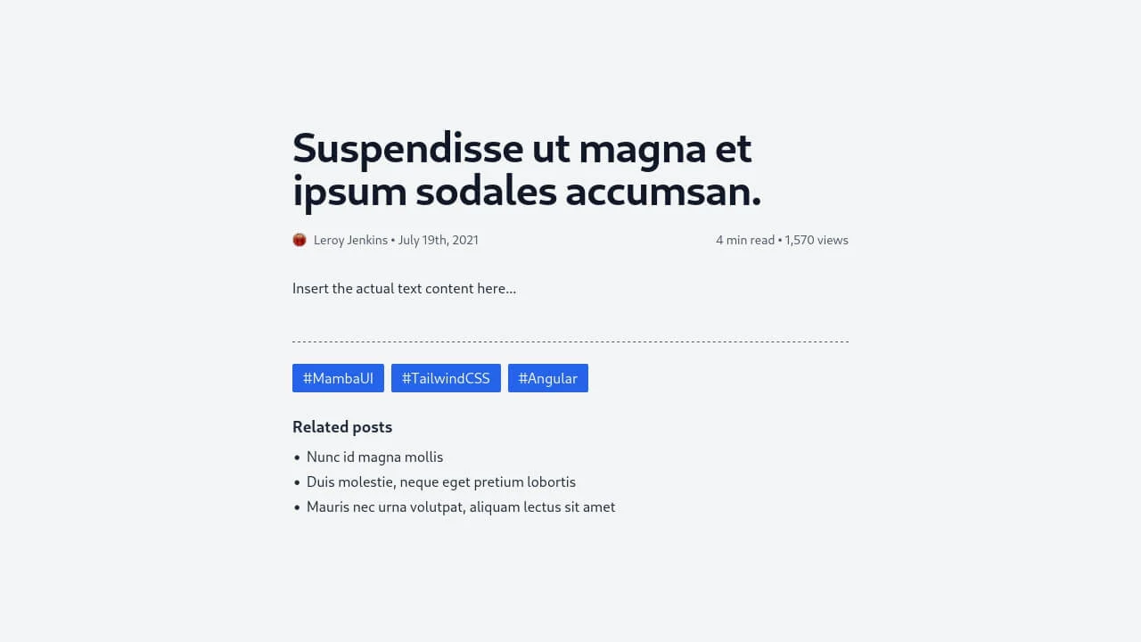 Article Component #2