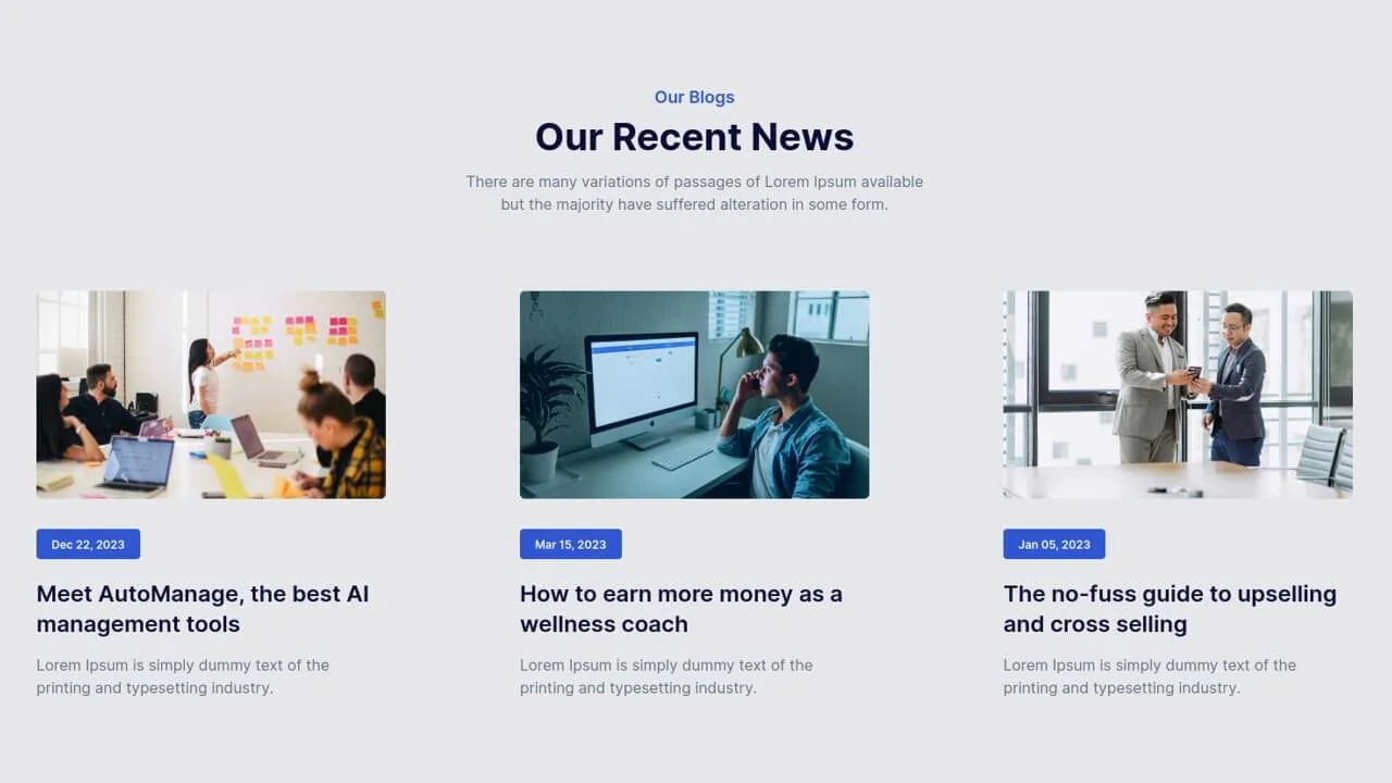 Tailwind CSS Blog Grids