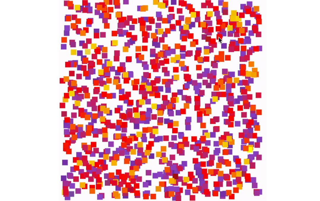 Image src based retro typography with scattering animation library