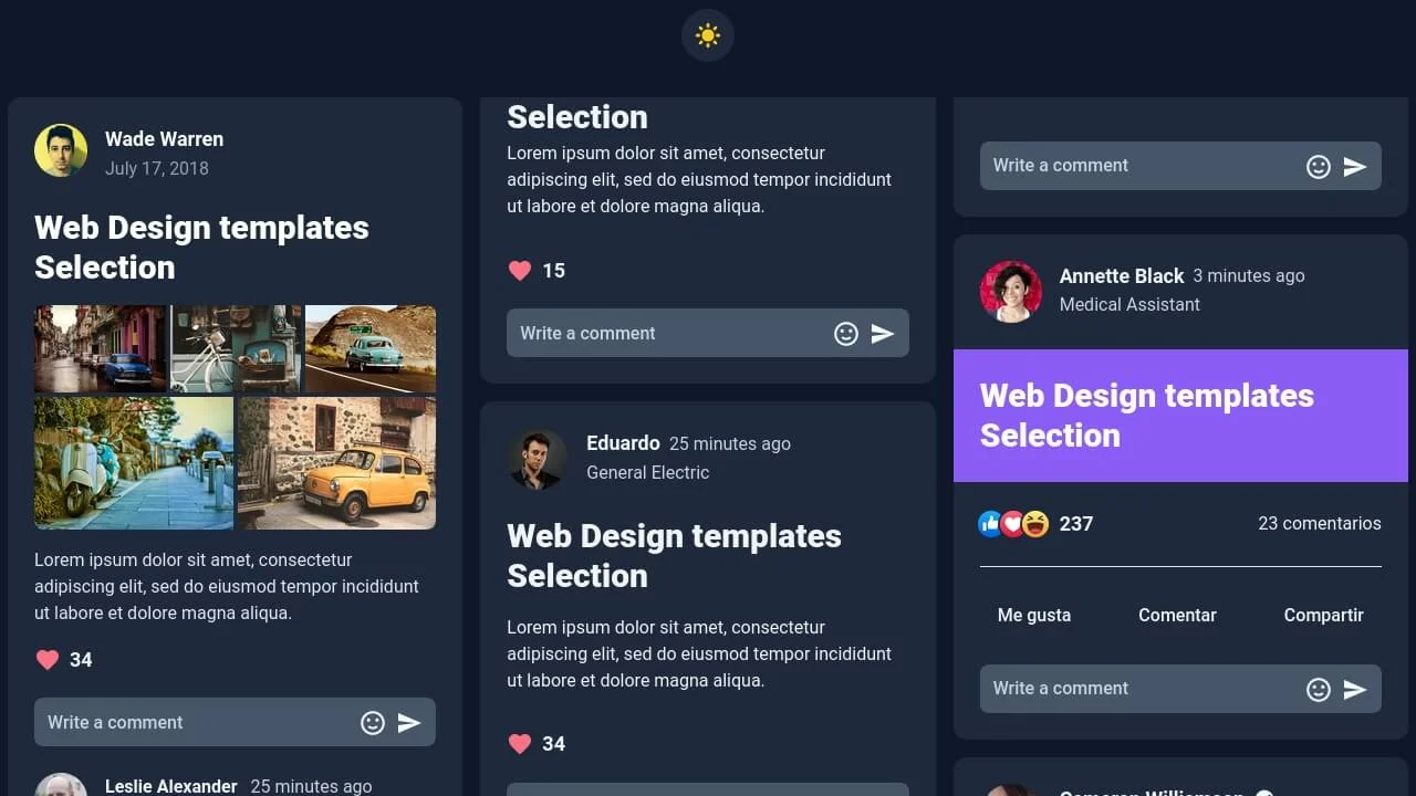 Social Cards with Tailwind CSS