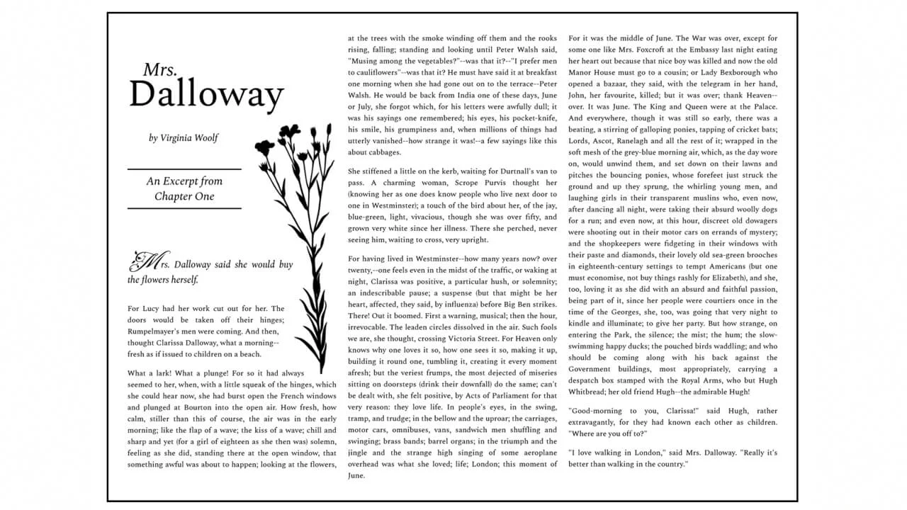 Book Excerpt with Responsive Columns