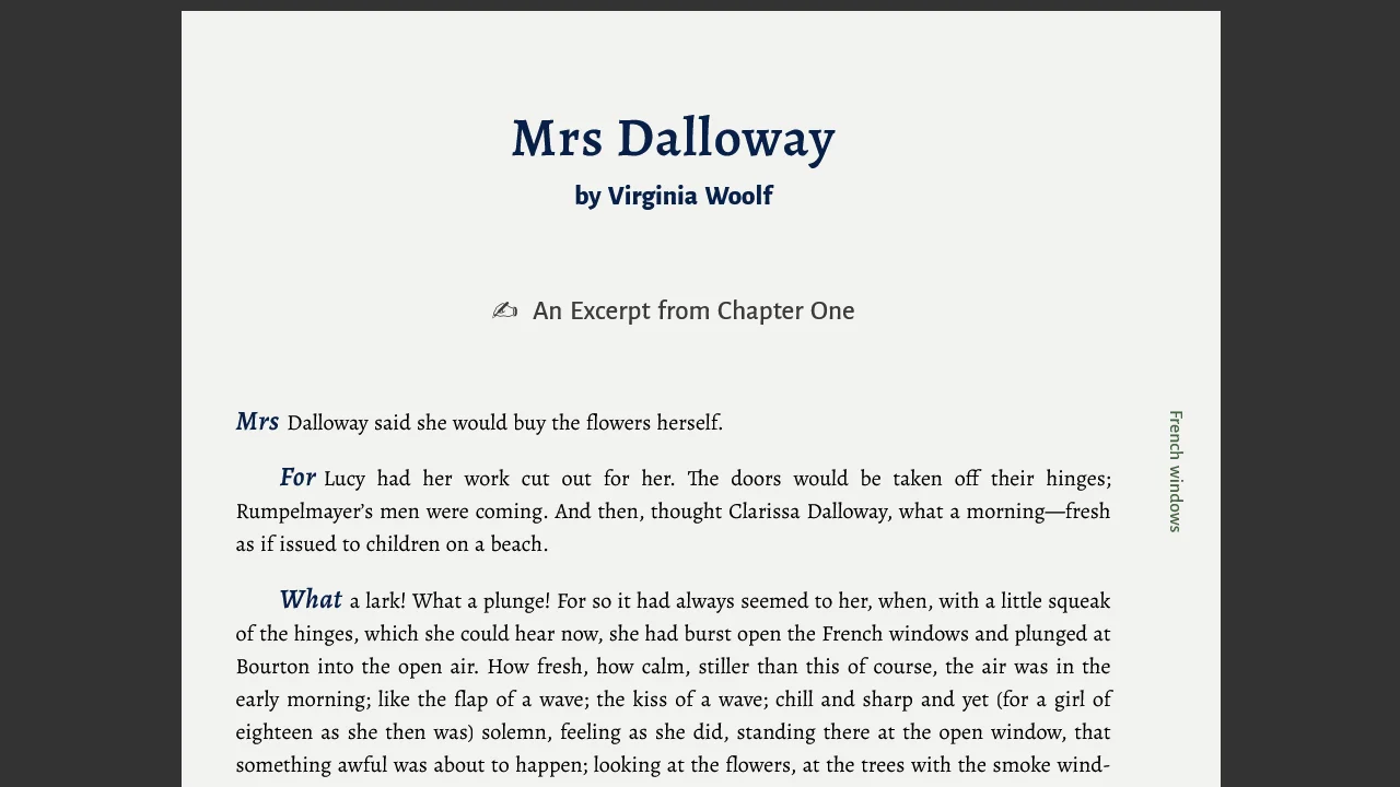 Book Text: Word Initials and Margin Section Labels