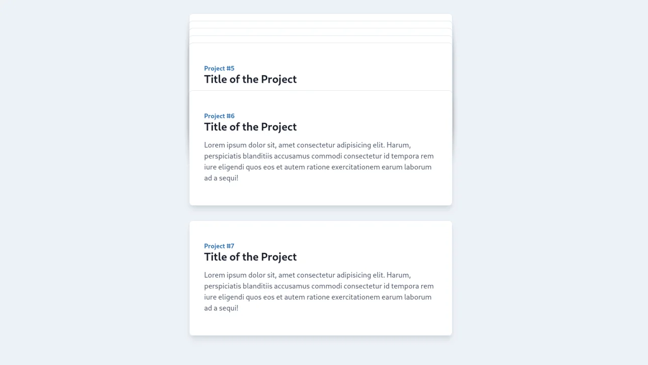 Vertical Stacked Cards: Tailwind