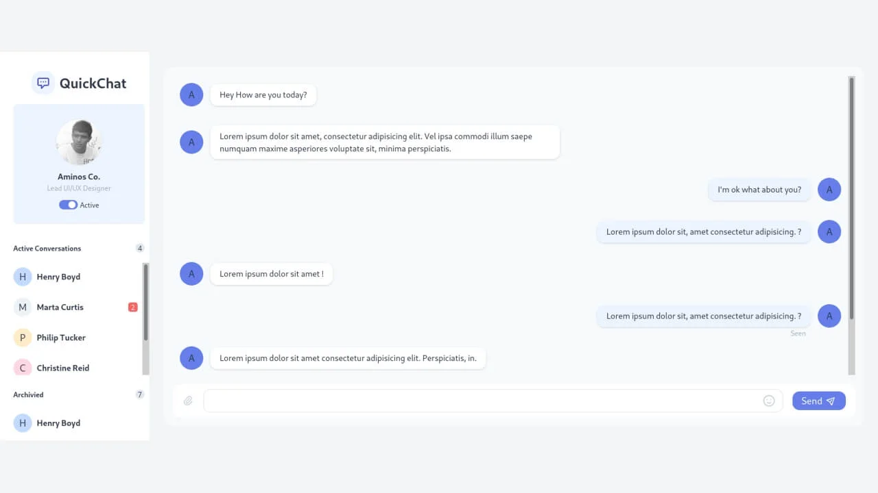 QuickChat - Chat Layout