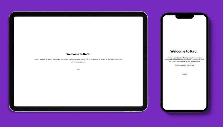 Kaol Stack - A monorepo template for a truly universal app